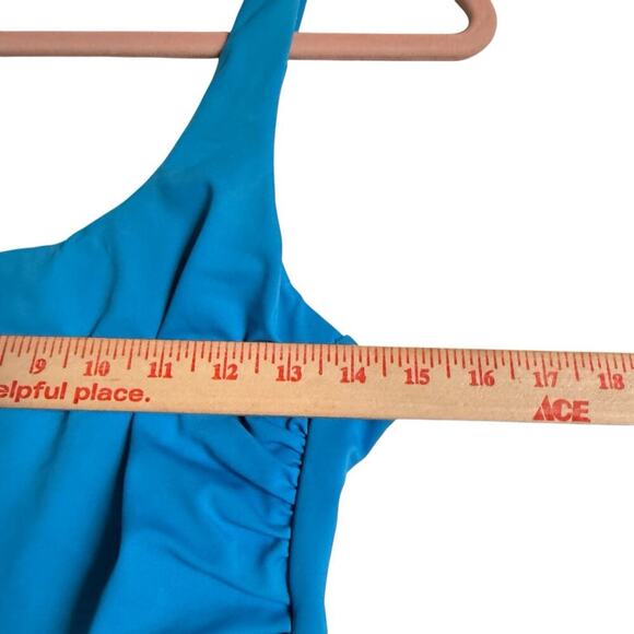 Lands End Sz 12 One Piece Tank Swimsuit Ruched Support Simming Beach Cruise - Picture 6 of 9